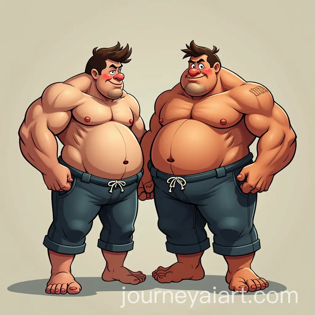 Two-Bulky-Boys-Playing-in-a-Park