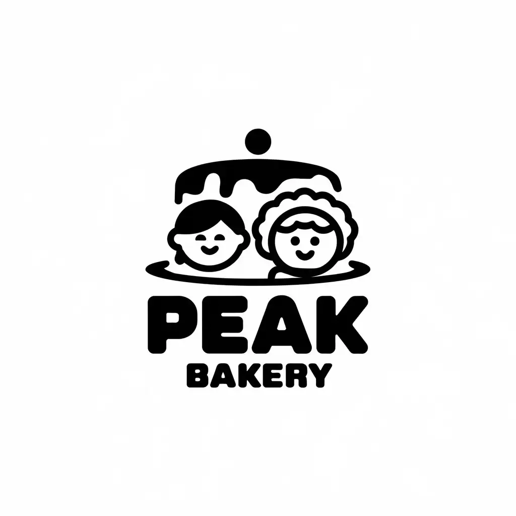 LOGO Design For Peak Bakery Cake Little Boy Grandma Theme on Clear Background