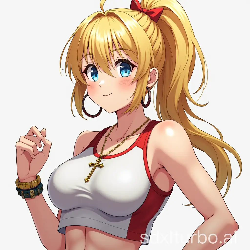 Anime-Blonde-Woman-with-Ponytail-Athletic-Build-and-Crucifix-Pendant