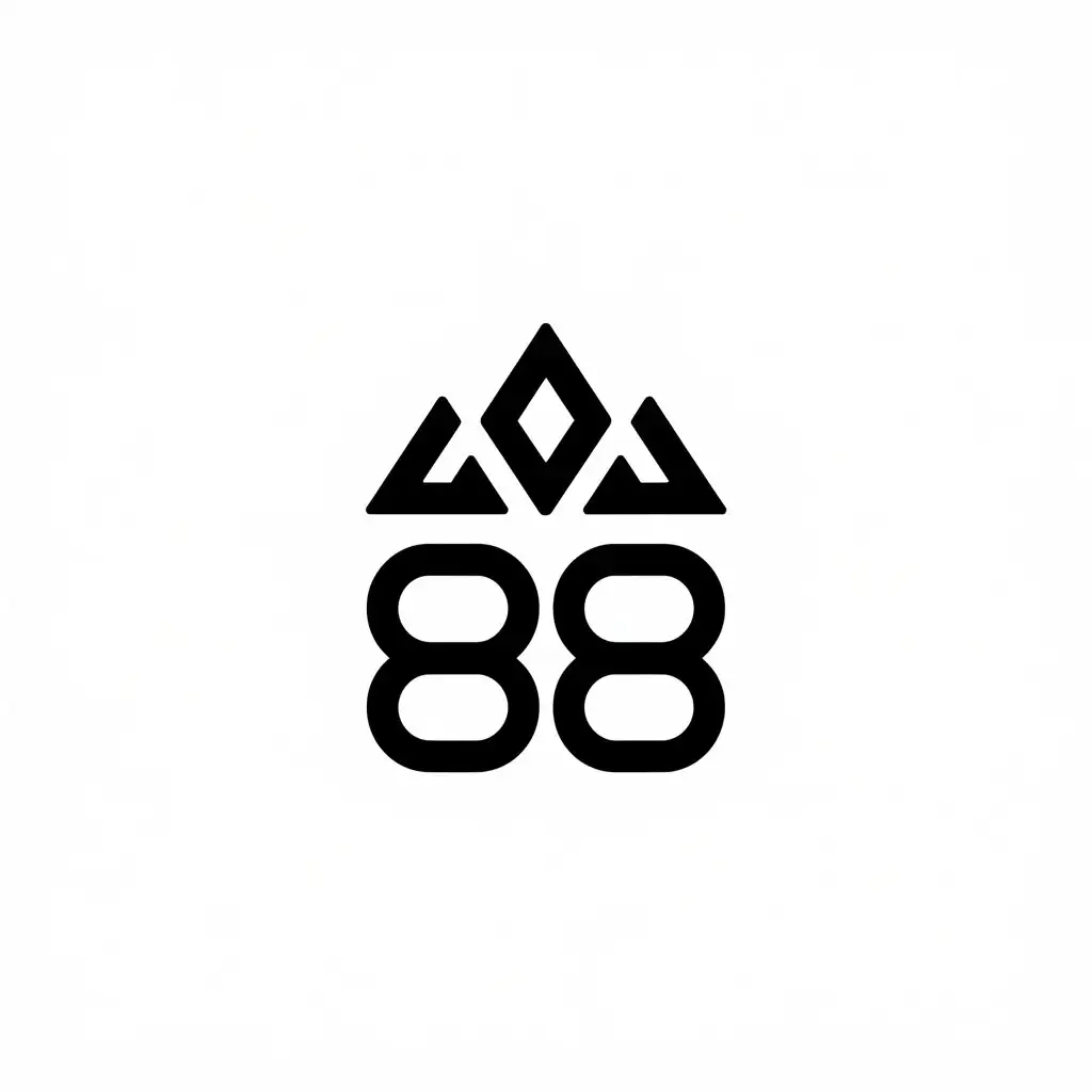 a vector logo design,with the text "88", main symbol:3 triangles,Moderate,clear background