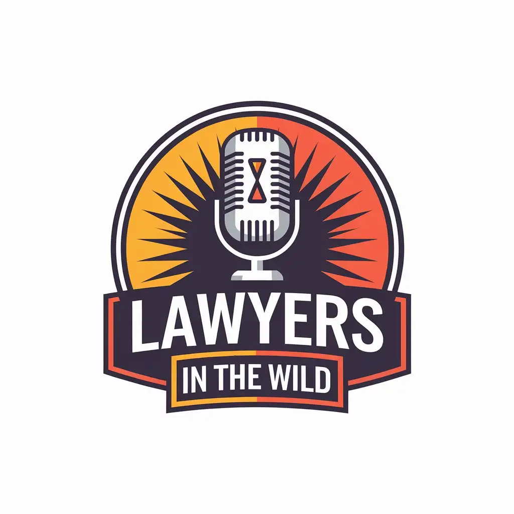 LOGO Design for Lawyers in the Wild Vibrant Microphone with Professional Podcast Theme