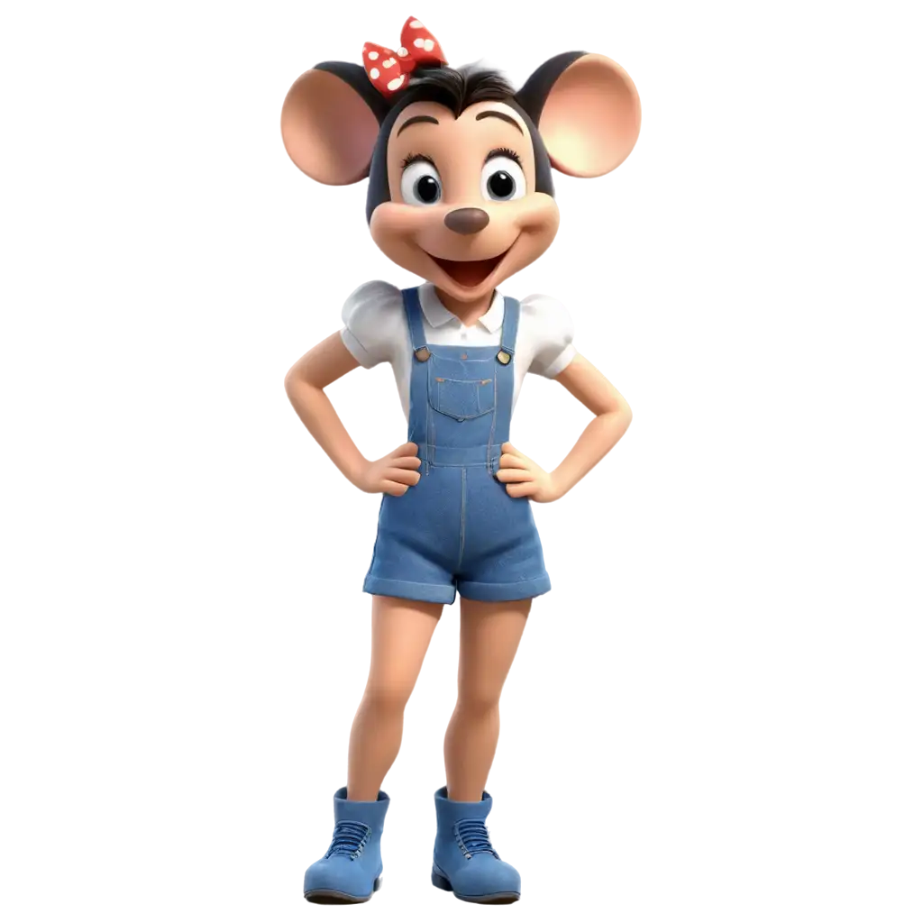 Pixarstyle-3D-Render-PNG-of-Cheerful-Mini-Mouse-in-Blue-Denim-Overalls