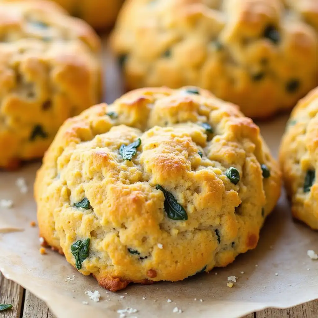 Delicious Pumpkin Sage Scones Topped with Grated Parmesan Cheese