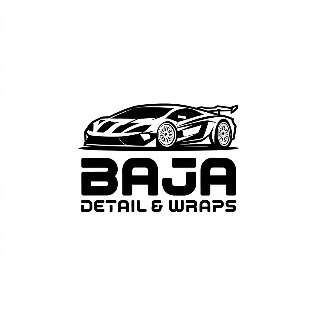 LOGO Design for Baja Detail Wraps Sports Car Theme for Automotive Industry with Vector Style