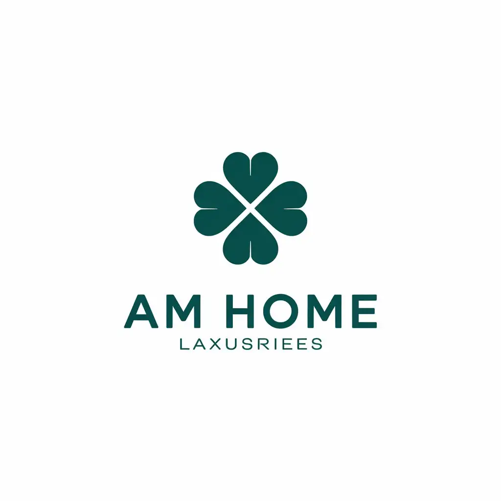 LOGO Design for AM Home FourLeaf Clover Element with Luxurious Minimalistic Style for Technology Industry