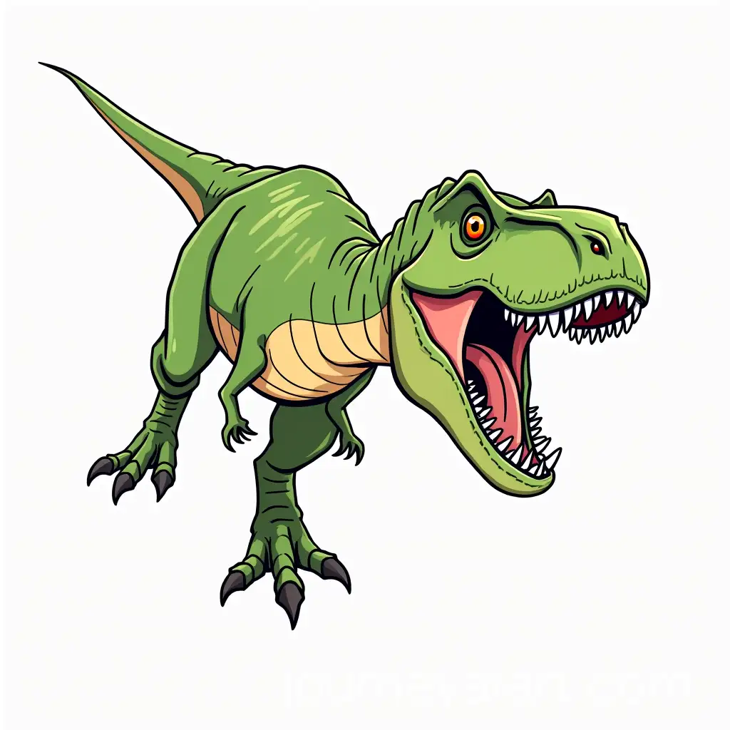 Mighty-Tyrannosaurus-RexAI-Art-Prompt-Expansion-in-Green-and-Brown-with-Sharp-White-Teeth