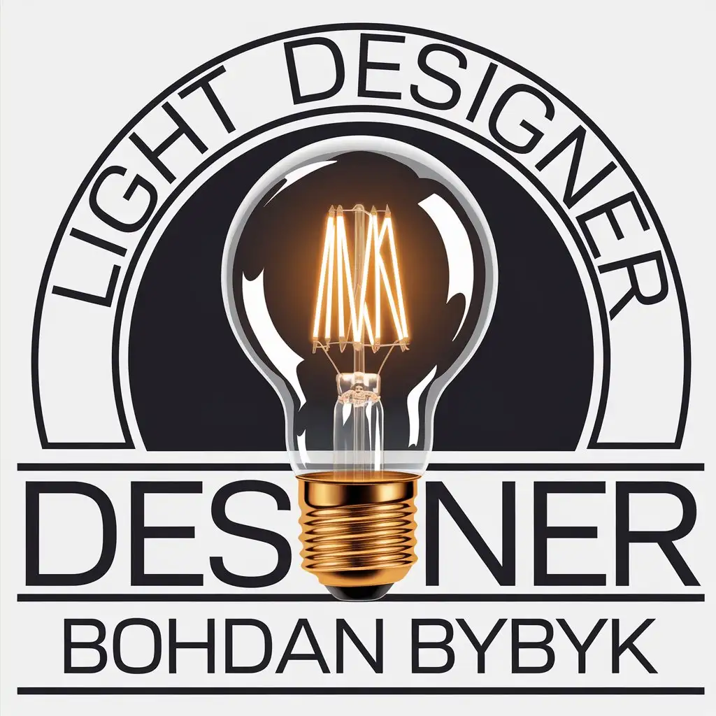 LOGO Design for Light Designer Bohdan Bybyk Light Symbol with Moderate and Clear Background Theme