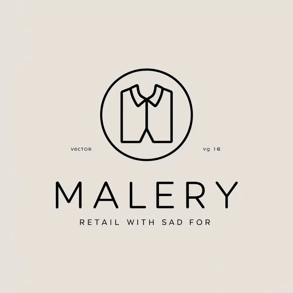 a vector logo design,with the text "malery", main symbol:Clothes,Minimalistic,be used in Retail industry,clear background