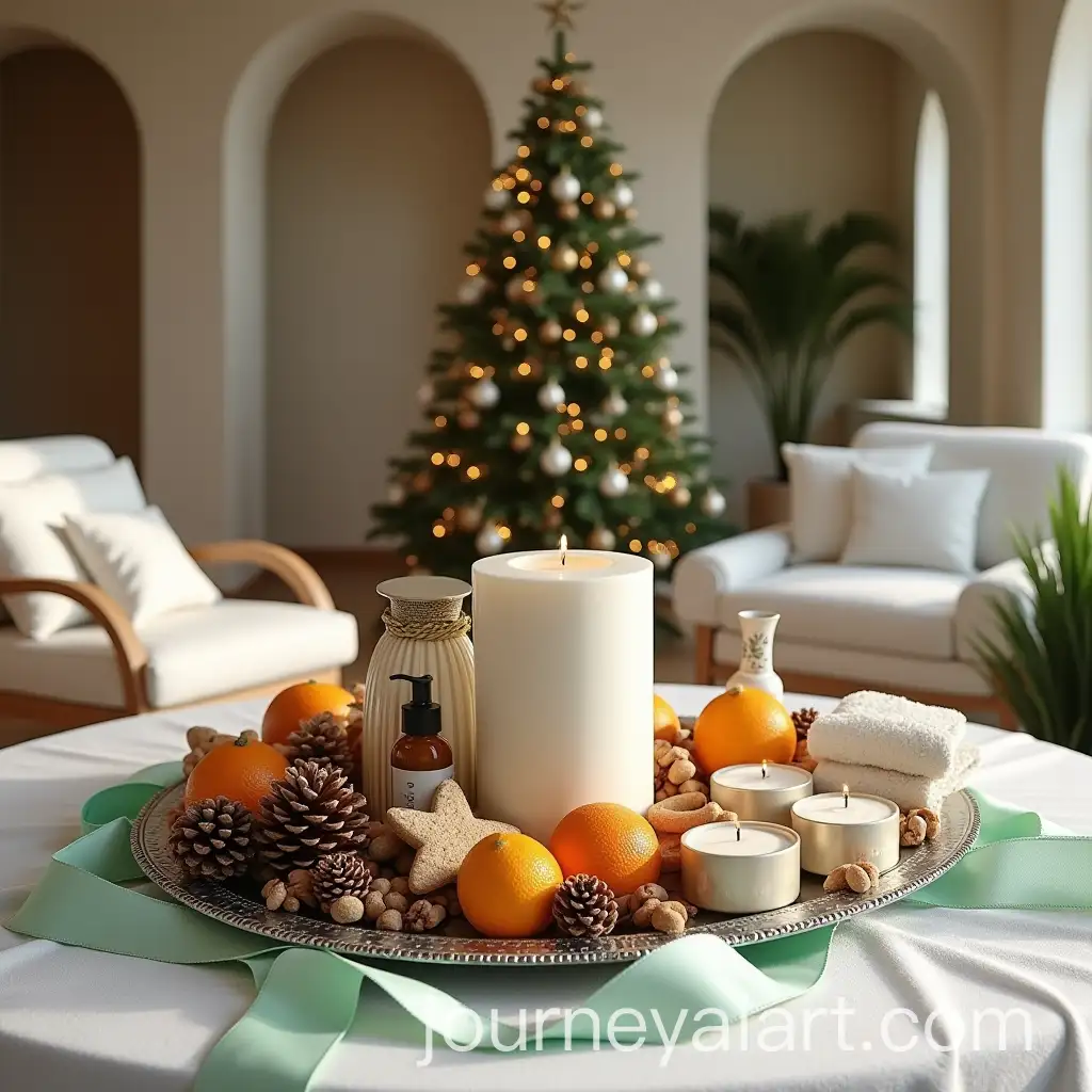 Luxurious-Spa-Christmas-Setting-with-Gingerbread-Candles-and-Holiday-Decor