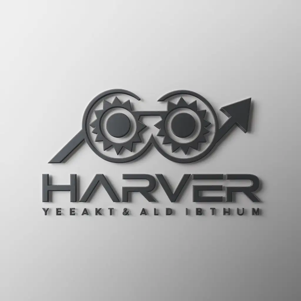 a logo design,with the text "Harver", main symbol:Two suns, arrow, yeah, breakthrough, trust,Moderate,be used in Technology industry,clear background