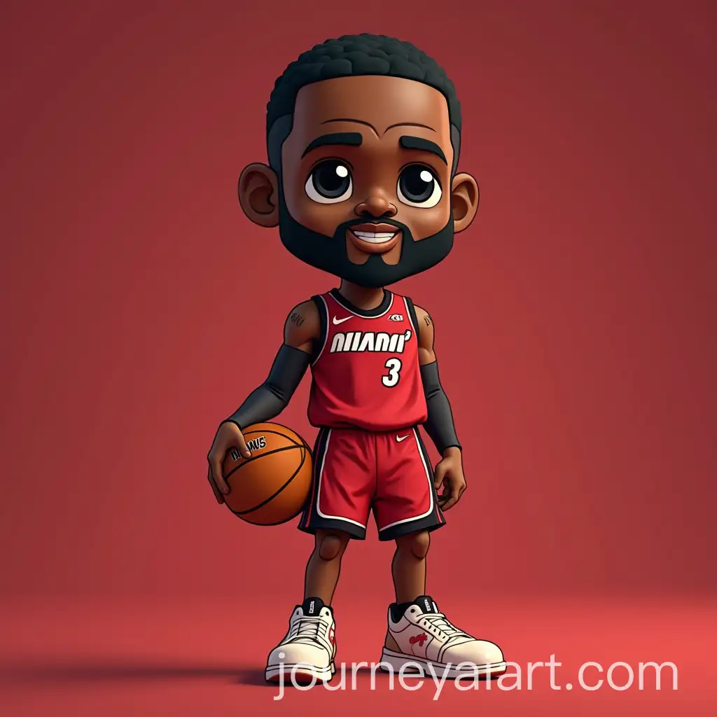 Mini-LeBron-James-in-Miami-Heat-Jersey-Vector-Image