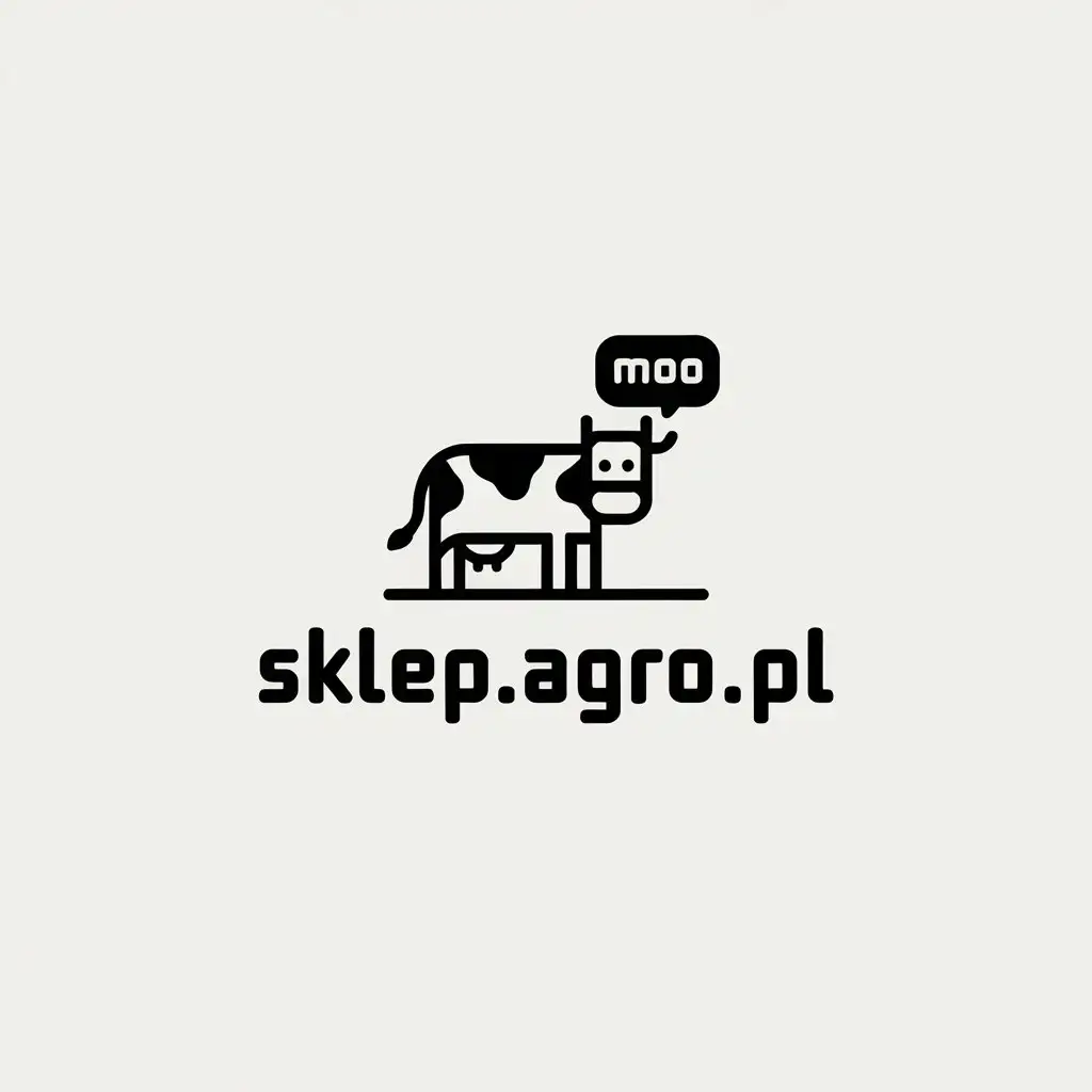 LOGO Design for sklepagropl Minimalistic Cow Symbol for Animal Pet Industry