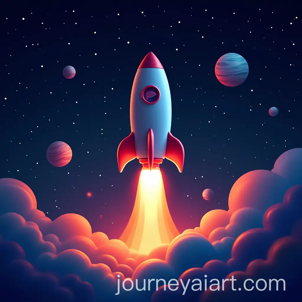 Rocket-Launching-into-Space-for-Marketing-Agency-Stellar-with-Logo-and-Slogan