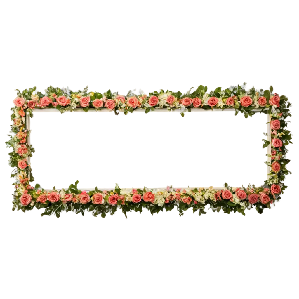 Stunning-PNG-Image-of-an-Empty-Funeral-Frame-with-Flowers