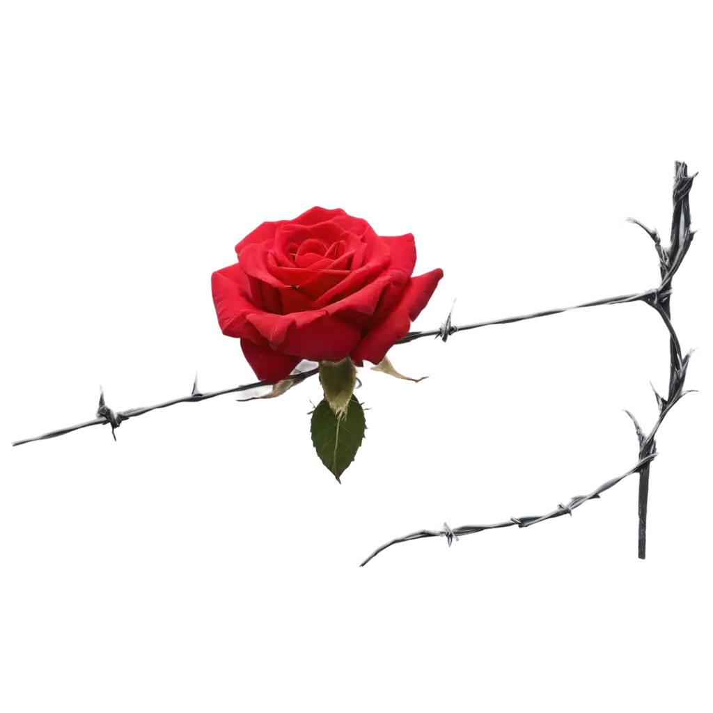 Elegant-Rose-with-Barbed-Wire-PNG-Image-Symbolism-and-Aesthetic-Appeal