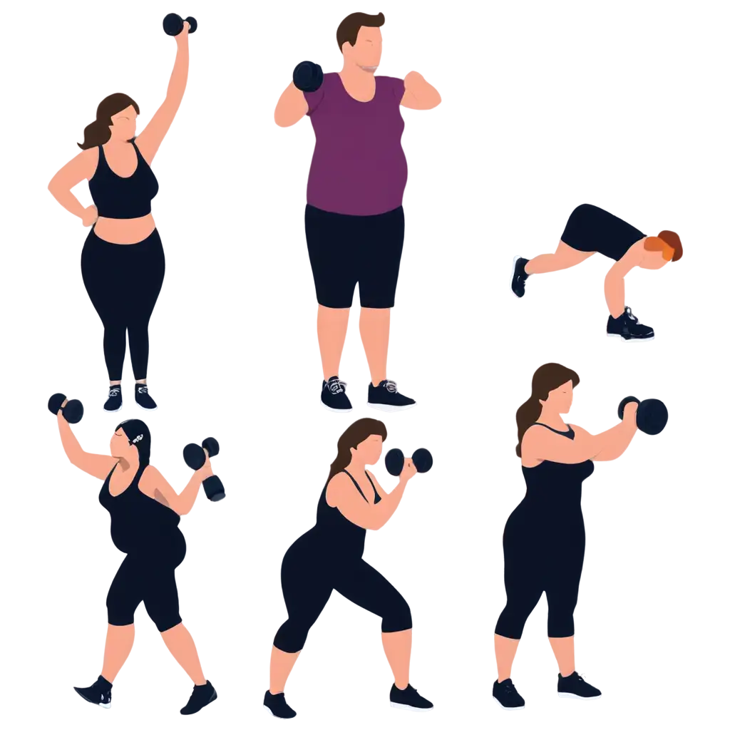 Inclusive-PlusSize-and-Senior-Fitness-Illustrations-PNG-BodyPNG-Image-Usage-ScenariosPositive-Workout-Visuals