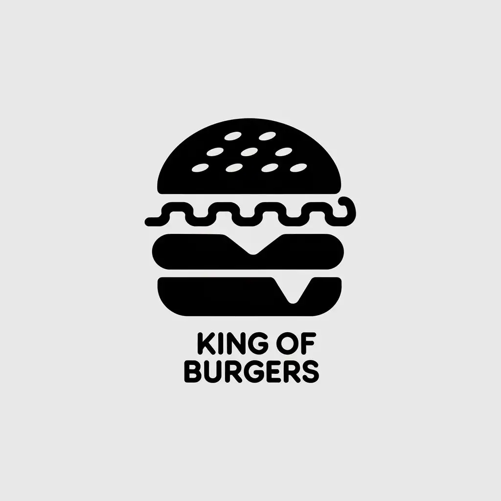 LOGO Design for King of Burgers Minimalistic Vector Logo with Clear Background