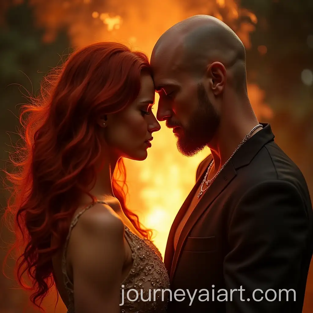 Passionate-Redhead-Woman-Embracing-Bald-Man-with-Magical-Aura