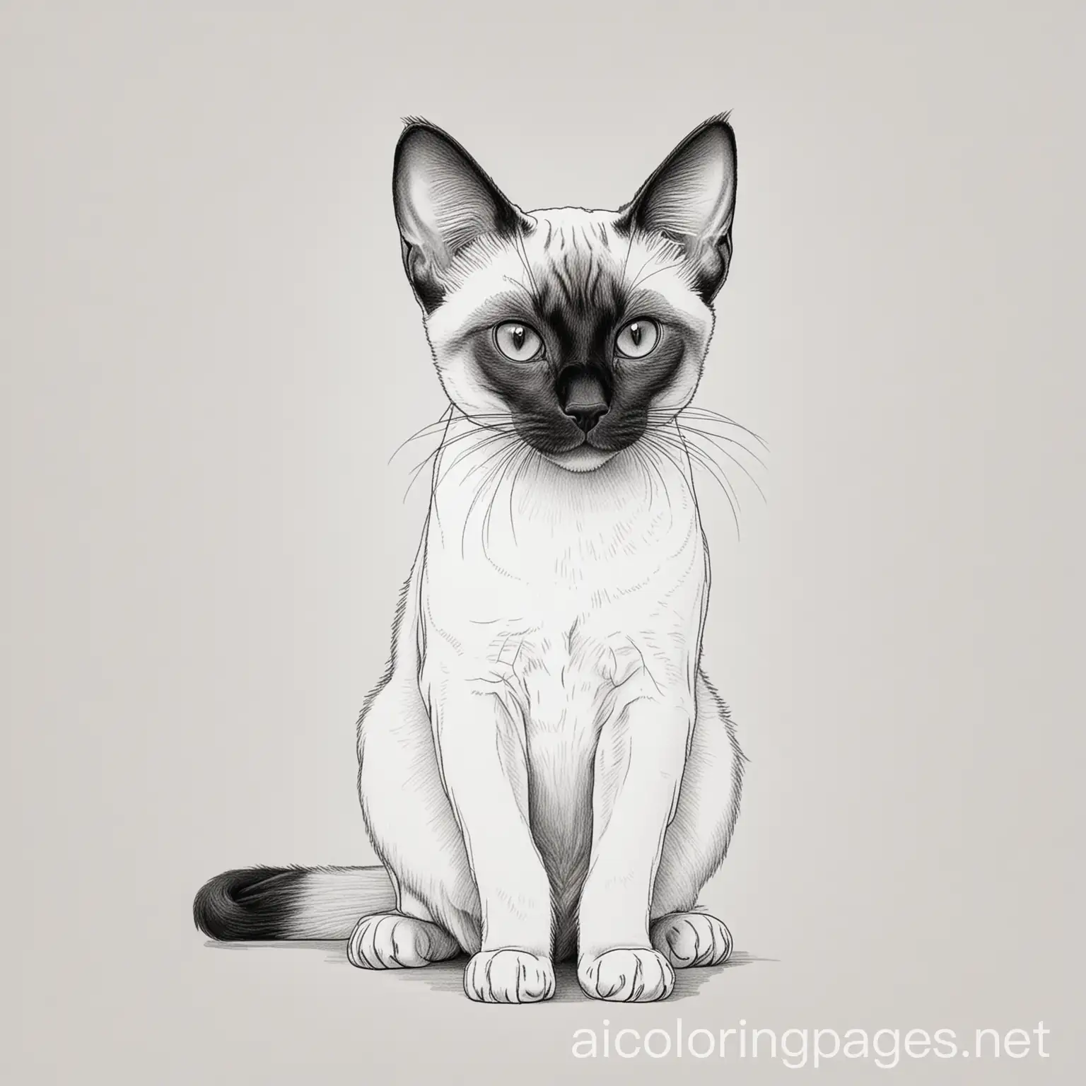 Siamese-Cat-Line-Art-Coloring-Page-with-Simple-Design-and-Ample-White-Space