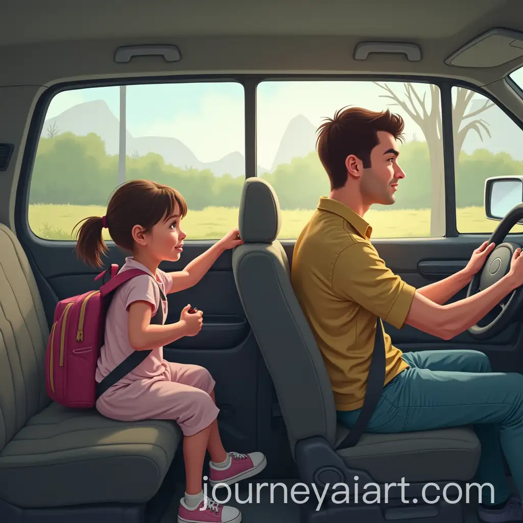 Little-Girl-and-Man-Carpooling-to-School-and-Work