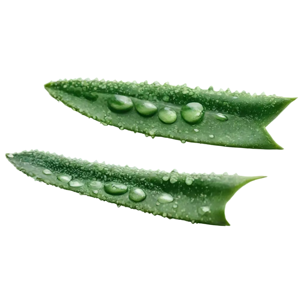 aloe leaves with drops of water