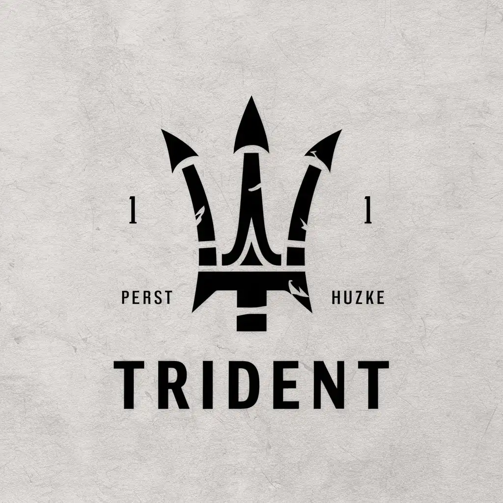 LOGO Design For Trident Minimalistic Trident Symbol in Clear Background