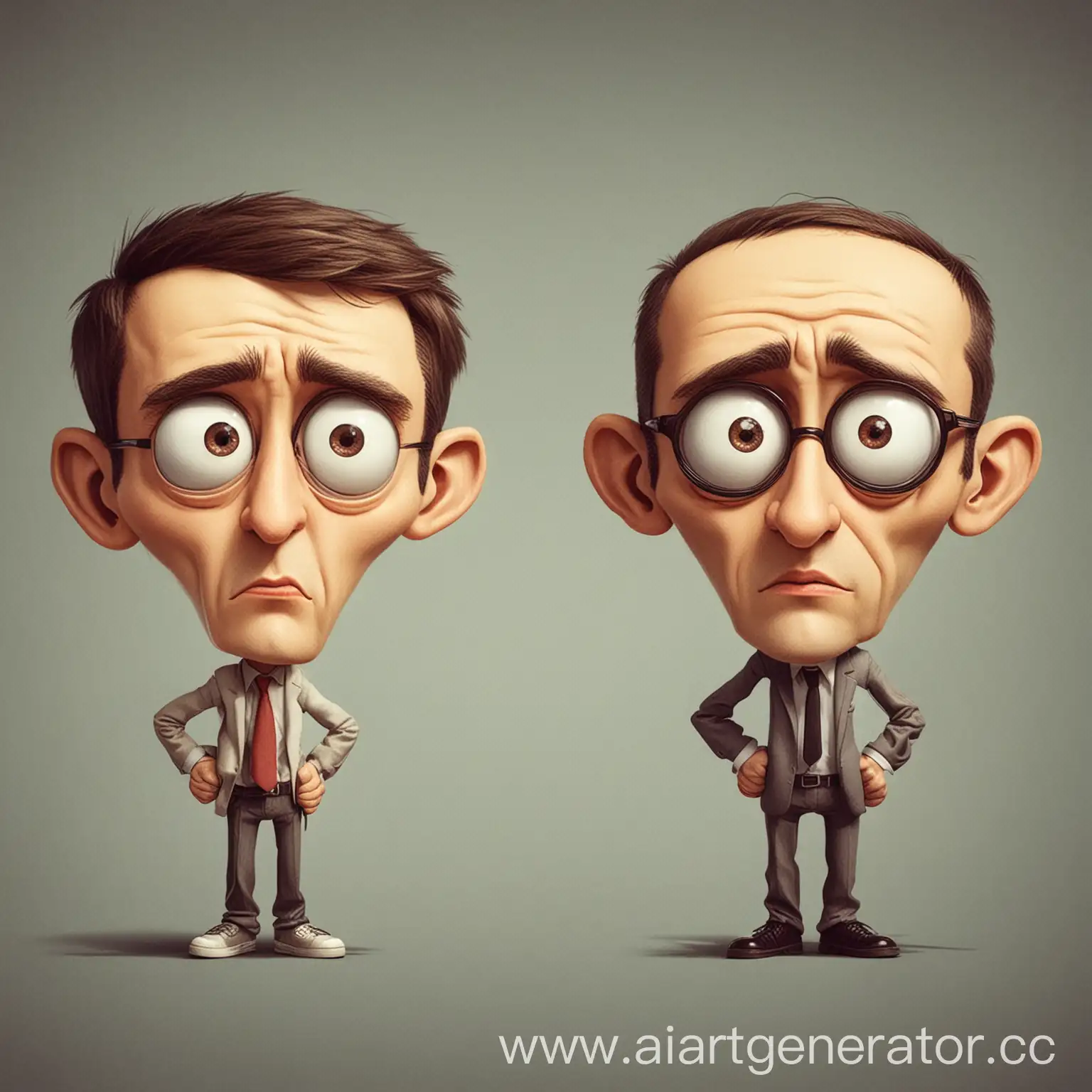 Cartoon-Illustration-of-Split-Personality-Theme