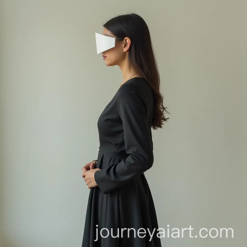 Young-Secretary-Standing-Sideways-in-Elegant-Dress-Portrait