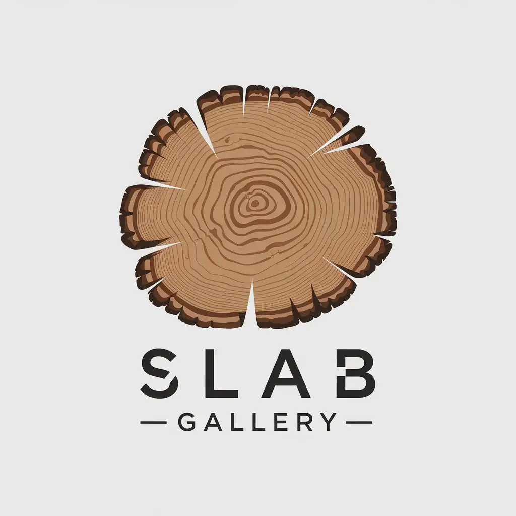 LOGO-Design-for-Slab-Gallery-Minimalistic-Round-Wooden-Slab-Theme