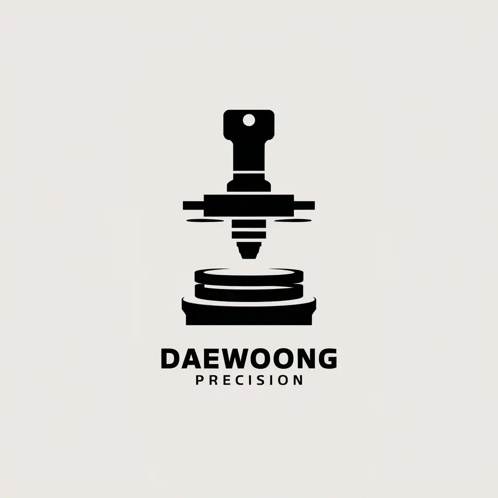 LOGO-Design-for-Daewoong-Precision-Minimalistic-Press-Mold-Vector-Art-with-Clear-Background