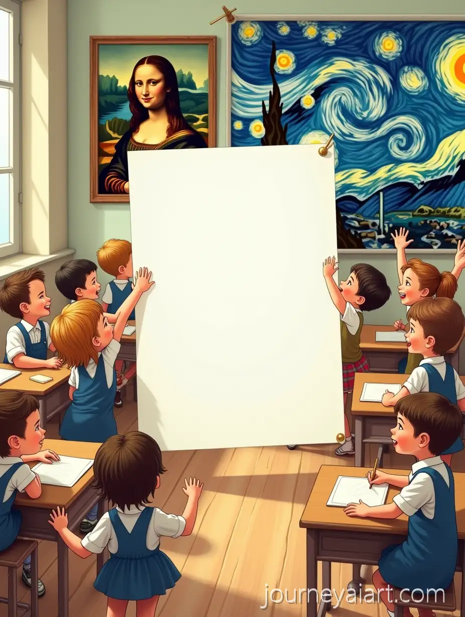 1950s-Vintage-Classroom-Illustration-with-Children-Art-and-Learning-Activities