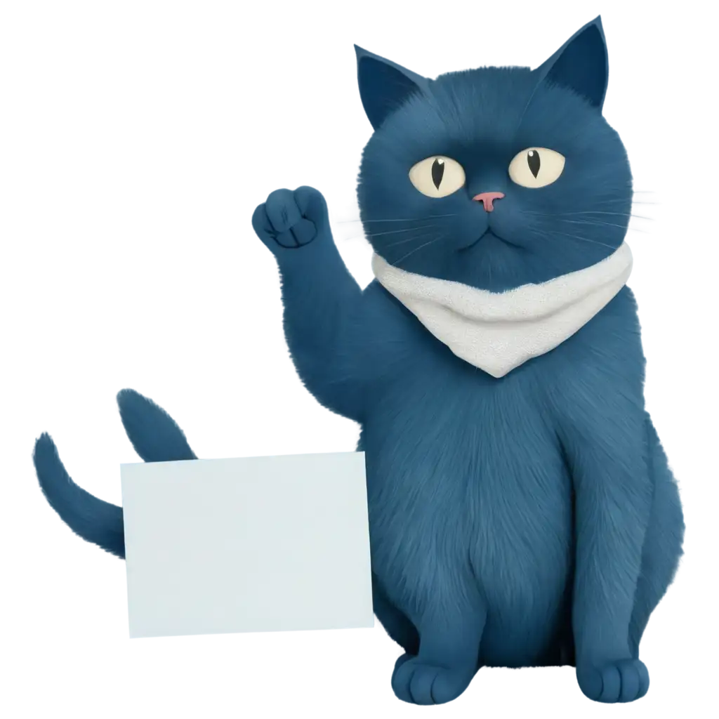 Blue-Cat-with-White-Sign-PNG-HighQuality-Transparent-Image-for-Versatile-Use