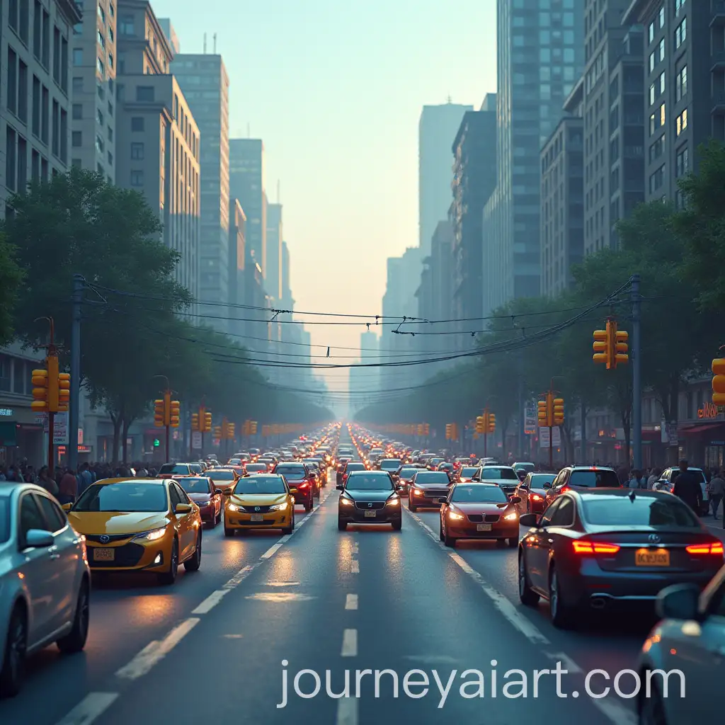Congested-Cityscape-with-Heavy-Traffic-and-Numerous-Cars