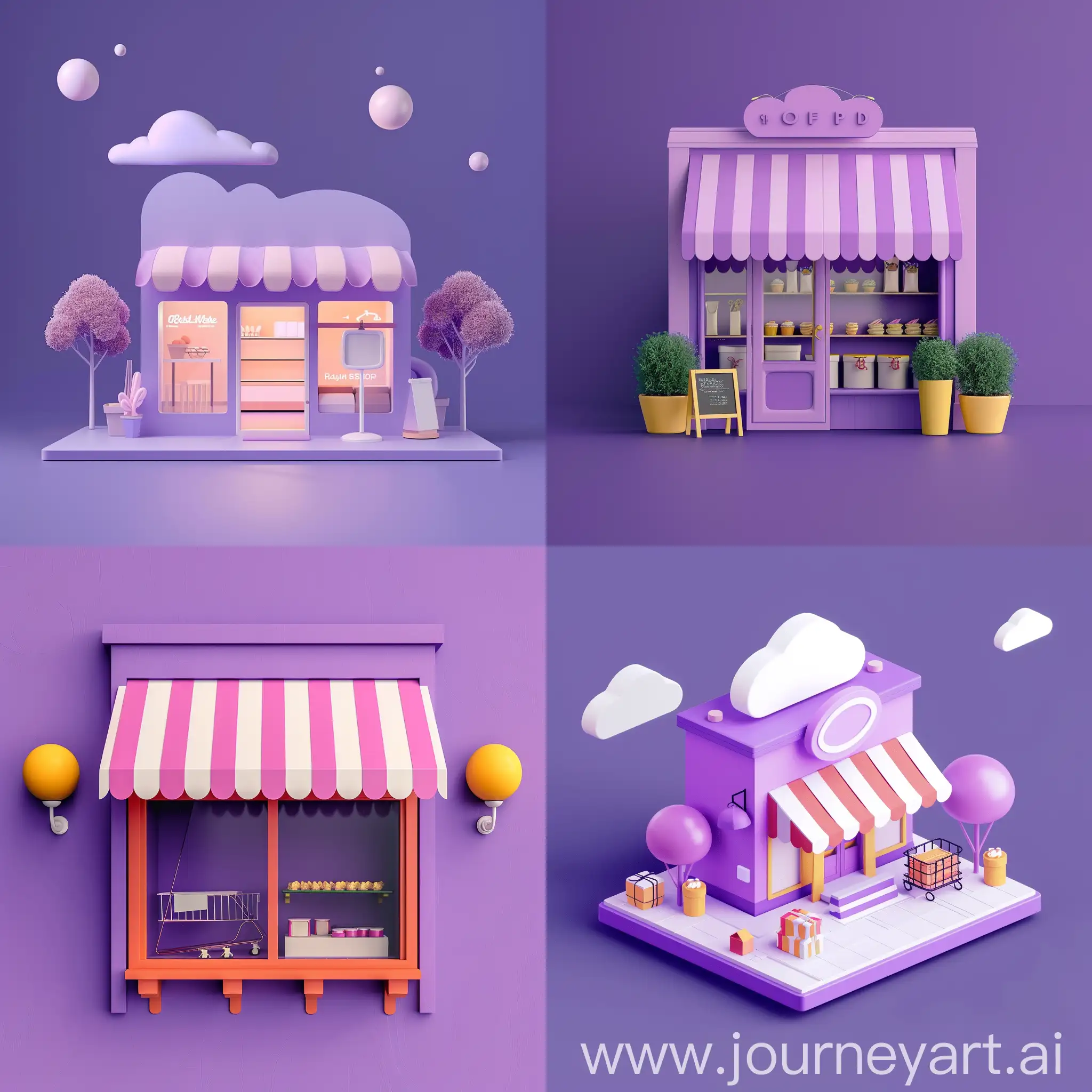 Shopping-Concept-on-Purple-Background