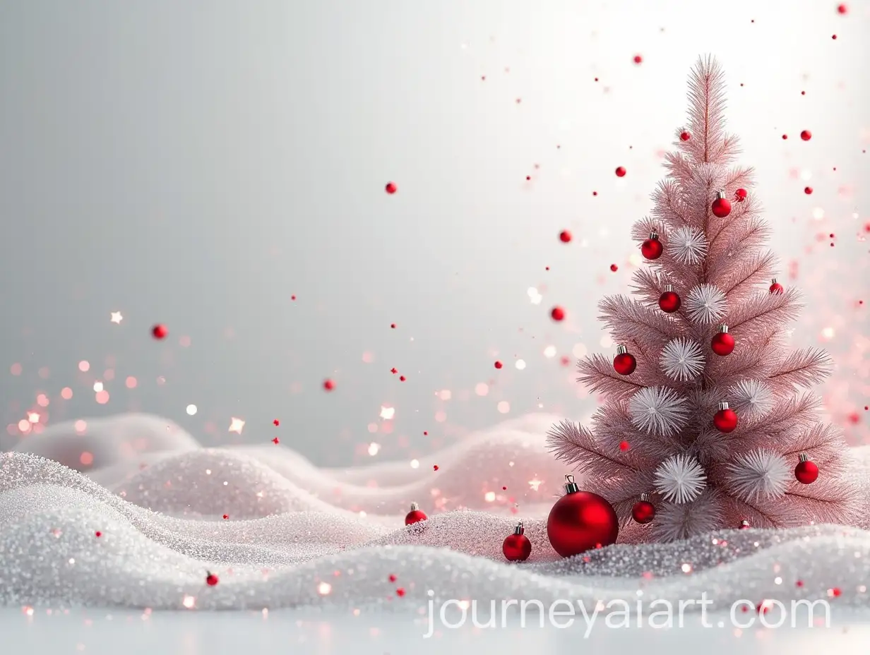 Silver-Fir-Tree-with-Red-Sparkling-Balls-in-Abstract-3D-Composition