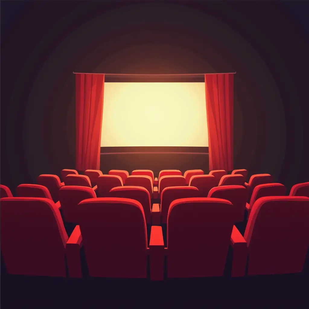 Simple illustration of movie theater