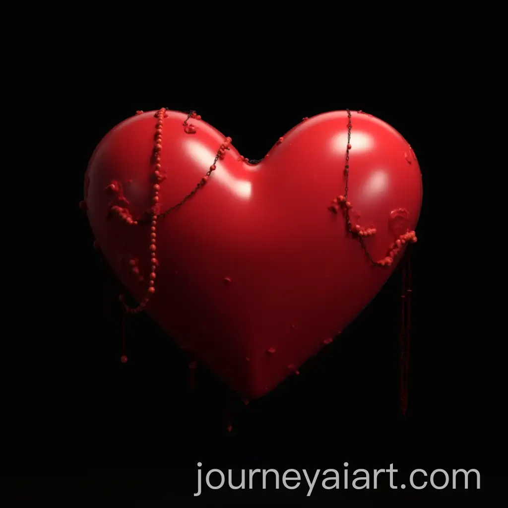 Realistic-Red-Heart-Chained-on-Black-Background