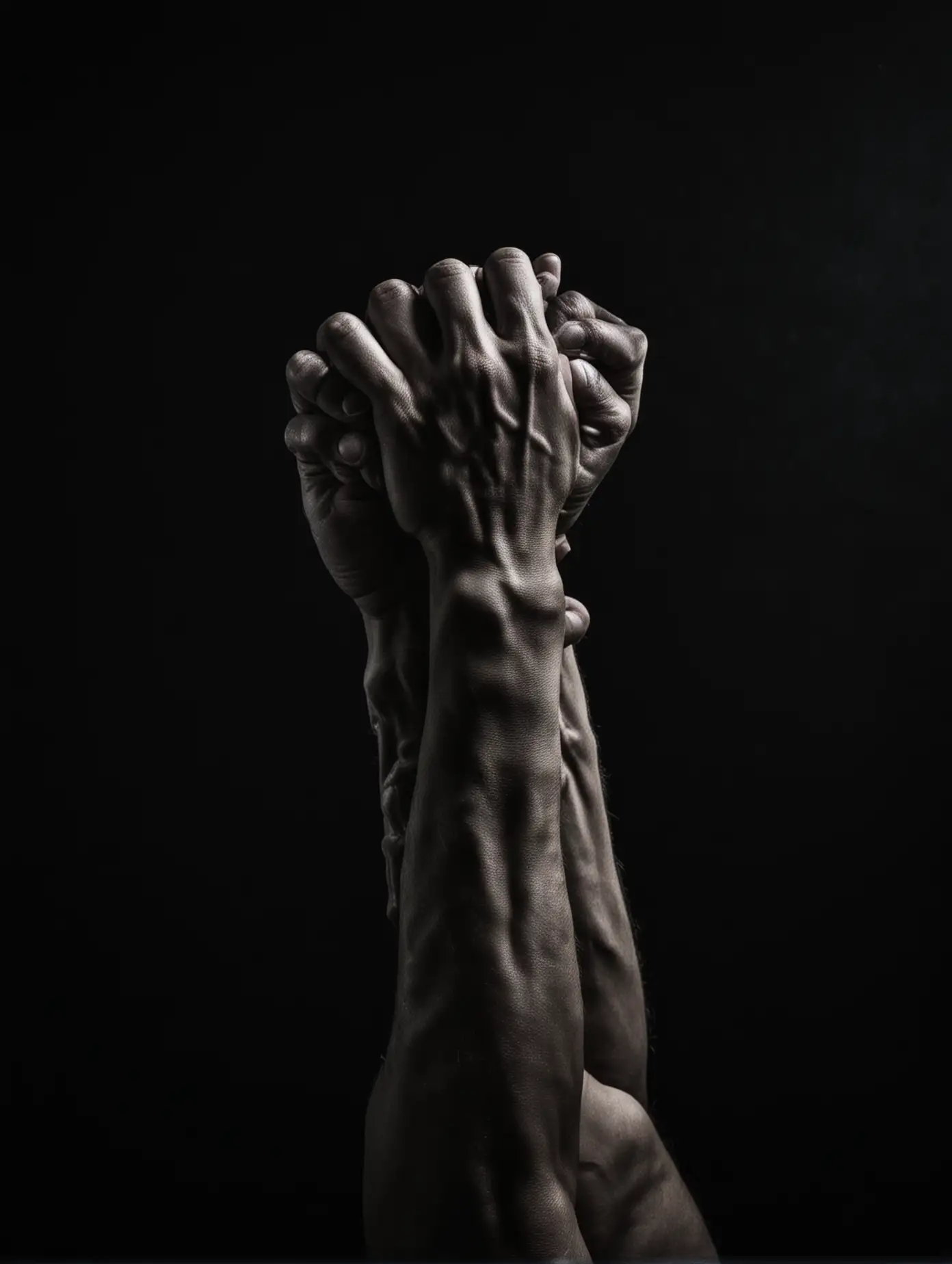 Mysterious-Chain-Reaction-Arms-Reaching-Out-on-Black-Background