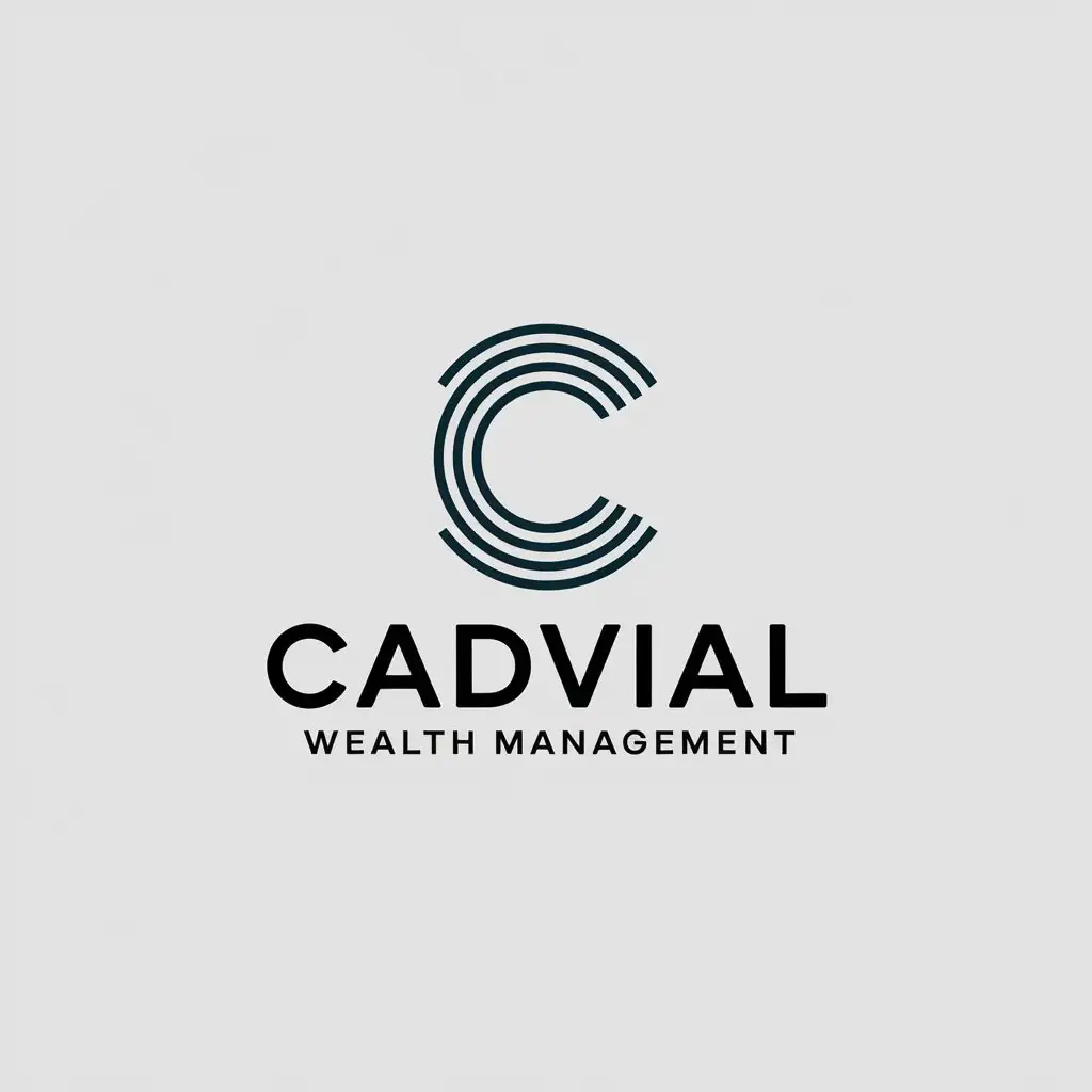 LOGO Design for Cadvial Wealth Management C Symbol for Finance Industry with Clear Background