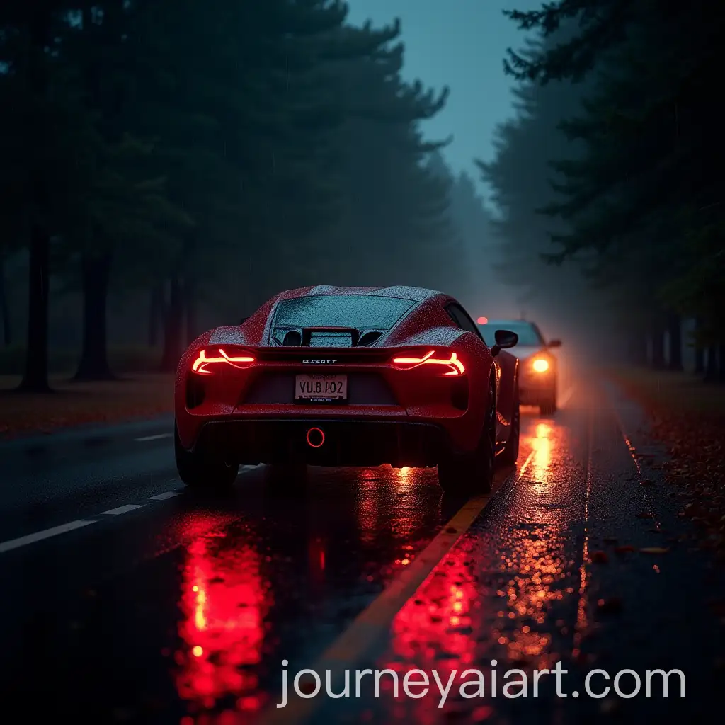 Luxury-Bugatti-Driving-Through-Rainy-Night-Traffic