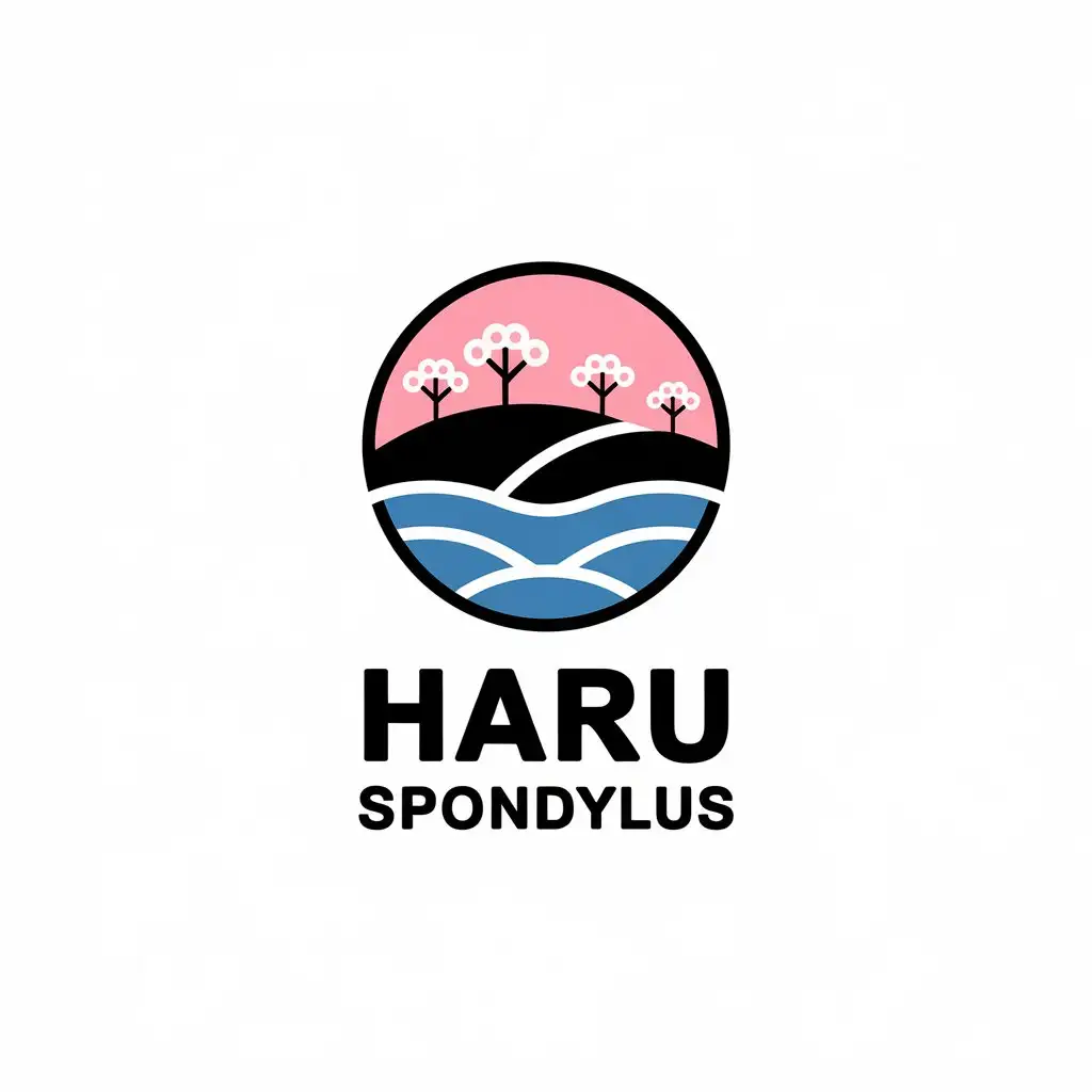 LOGO-Design-For-HARU-Spondylus-Hill-Overlooking-the-Sea-with-Sakura-Blossoms-Vector-Design