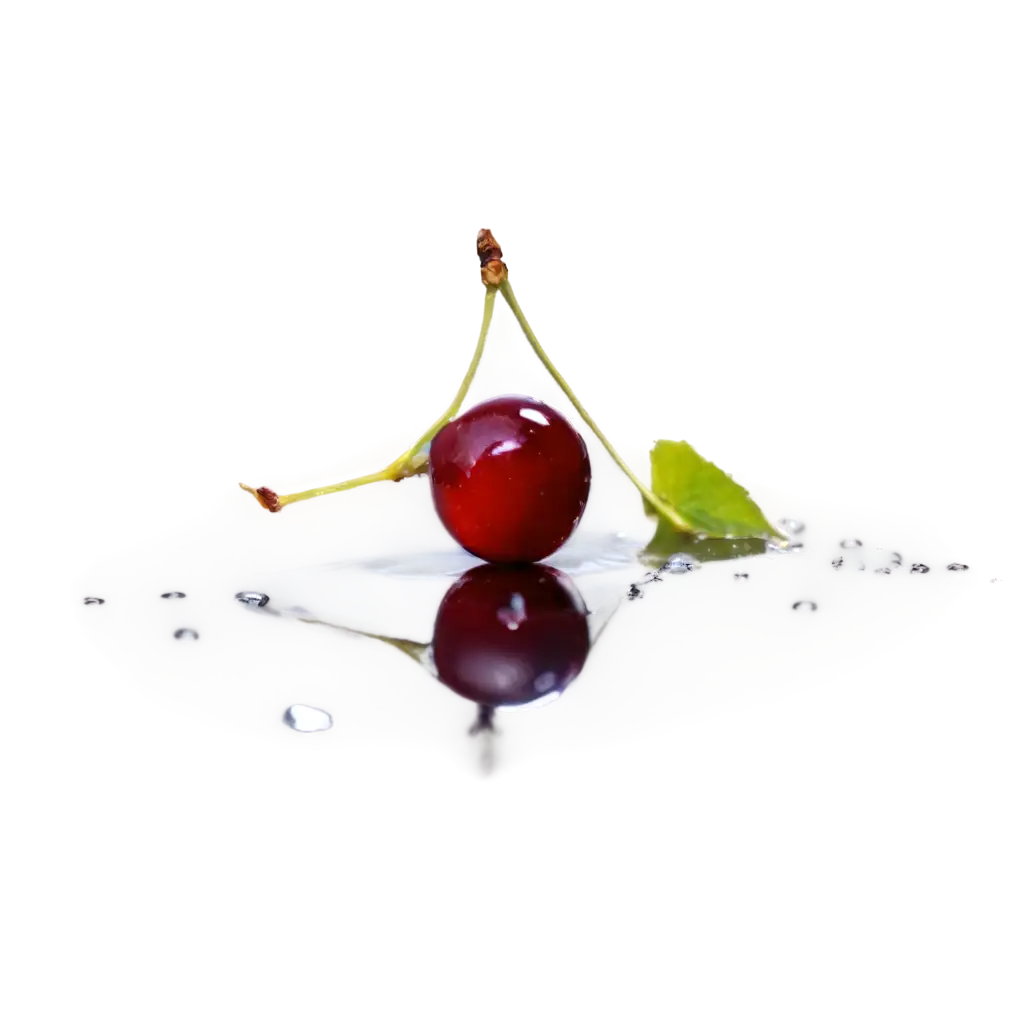 PNG-Image-of-Cherry-with-Water-Droplets-Closeup-Stunning-Light-and-Shadow-Effects