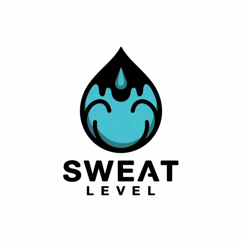 LOGO Design for Sweat Level Vector Sweat Droplet Symbol for Sports Fitness Industry