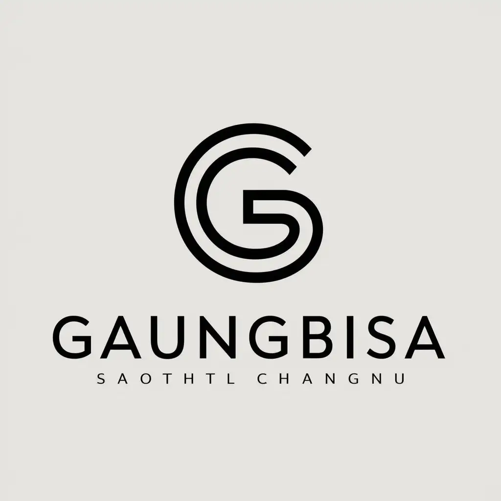 LOGO Design for GaungBisa Modern G and B Combination Symbol on Clear Background