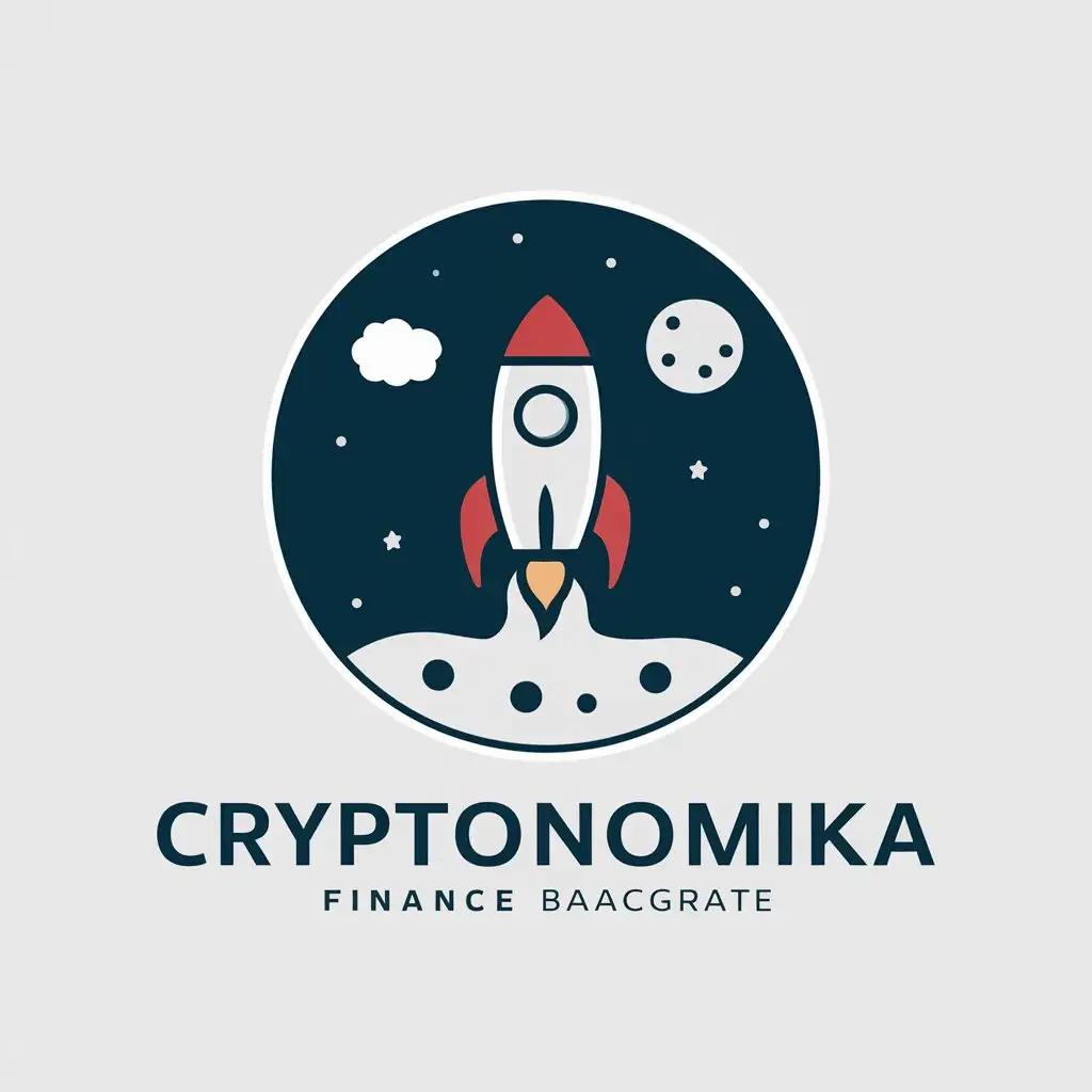 LOGO Design for CRYPTOnomika Rocket on Moon Background in Finance Industry