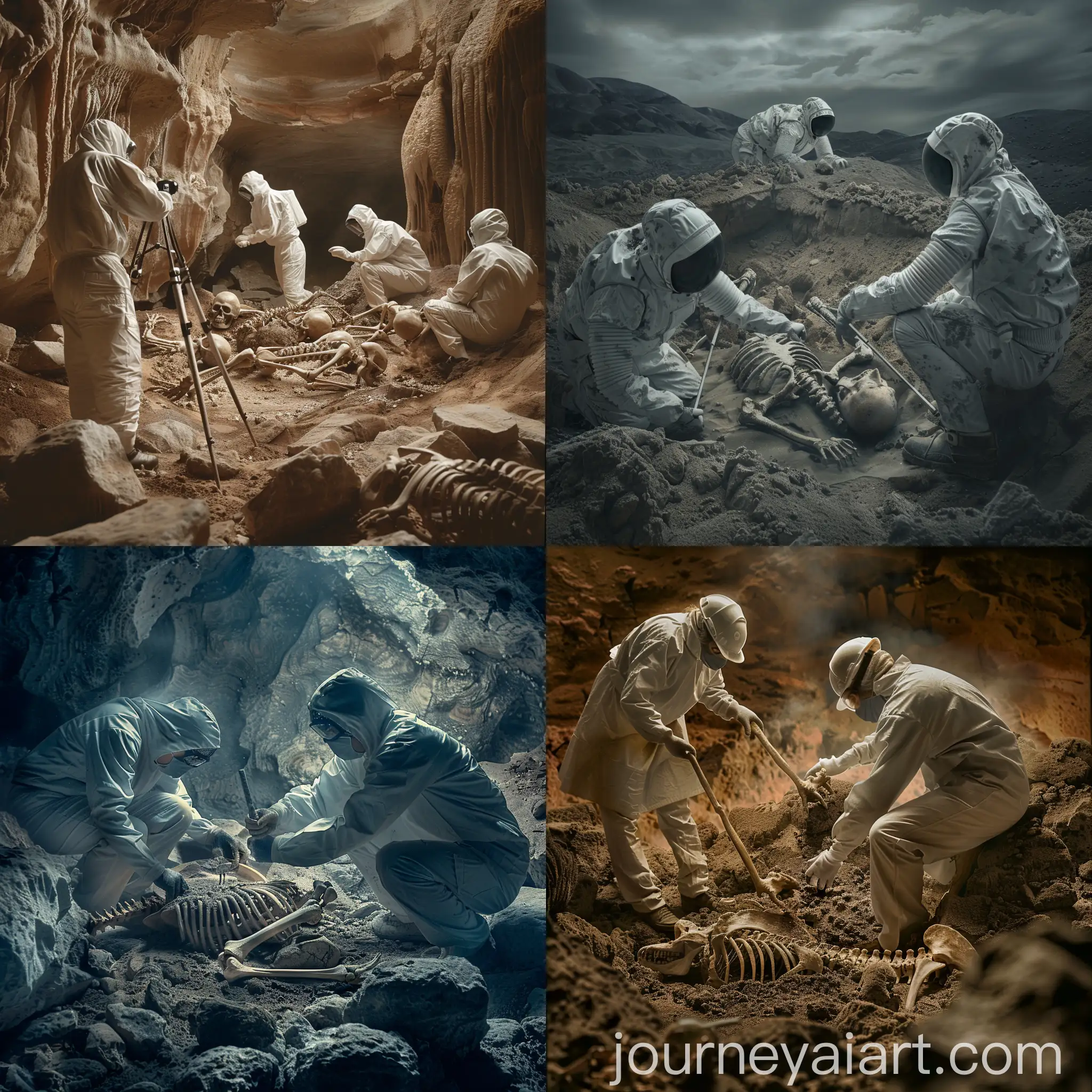 Archaeologists-Discovering-Alien-Bones-in-Realistic-Photograph