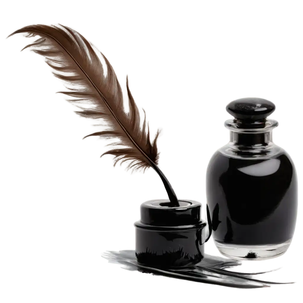 feather in ink pot