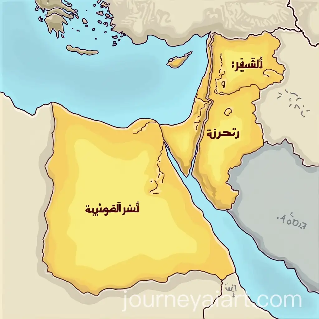 AI-Art-Prompt-ExpansionCartoon-Map-of-the-Arab-Maghreb-Region-in-Arabic-Script
