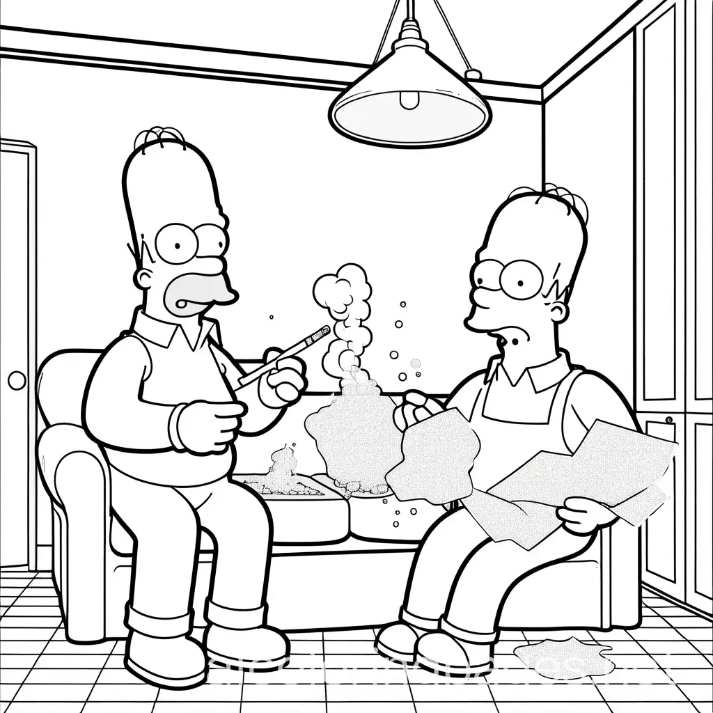 Simpson-Family-Coloring-Page-Black-and-White-Line-Art