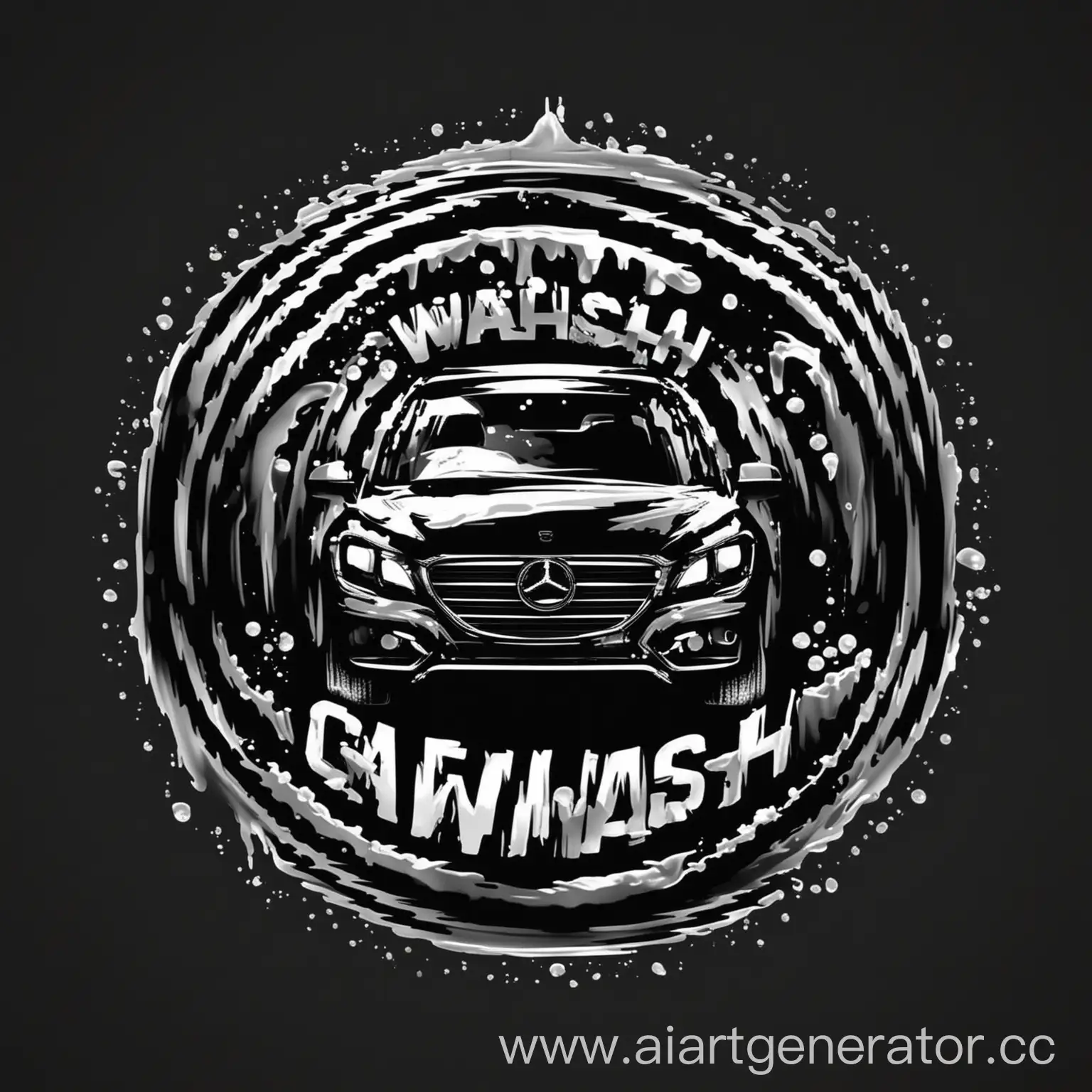 Clean-Car-Wash-Logotype-in-Foam-Black-and-White-Colors